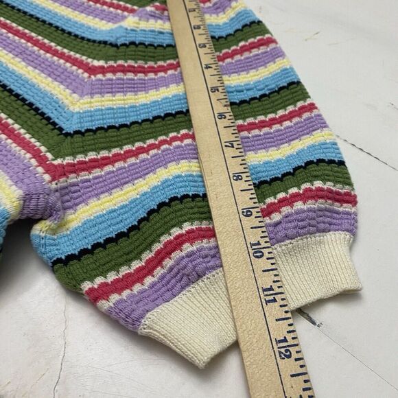 Vine & Love Kenzie Sweater Multicolored Stripes Scallop Neck Women's size Med - Picture 7 of 9